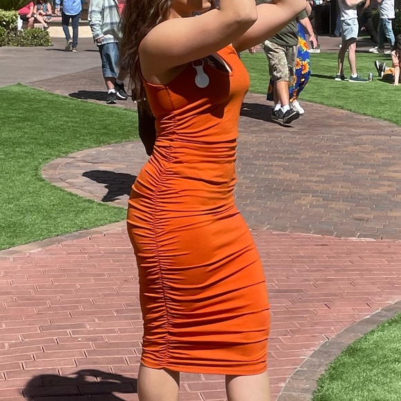 Bright Orange Sun Dress - Picture 2 of 2